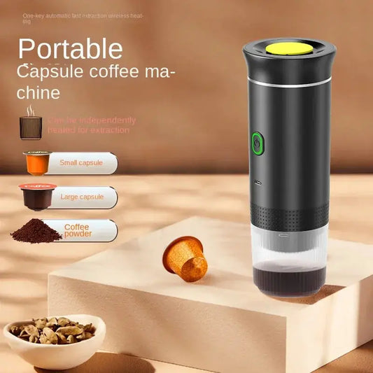 Portable Wireless Electric Espresso Coffee Machine For Travel &Car &Home Camping Coffee Maker 3-in-1 Capsule Powder Coffee Maker Caffion